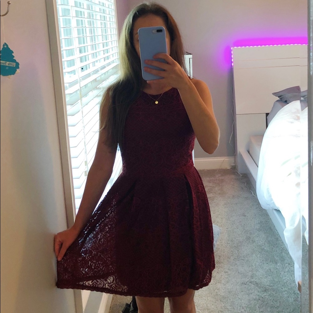 Deep Red Lace Dress